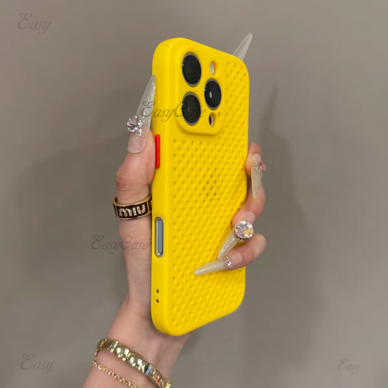 รูชนสีกระจายความร้อนเคสนิ่มสําหรับ ไอโฟน 16 15 14 13 12 มือโปร สูงสุด กันลื่นและป้องกันการตกกระแทกฝาหลัง