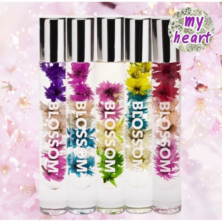 Blossom Roll On Perfume Oil 0.2 oz. ออยบำรุงหนังรอบเล็บและเล็บให้ชุ่มชื่น ลูกกลิ้งใช้ง่าย พกพาได้ กลิ่นหอมดอกไม้ ของแท้