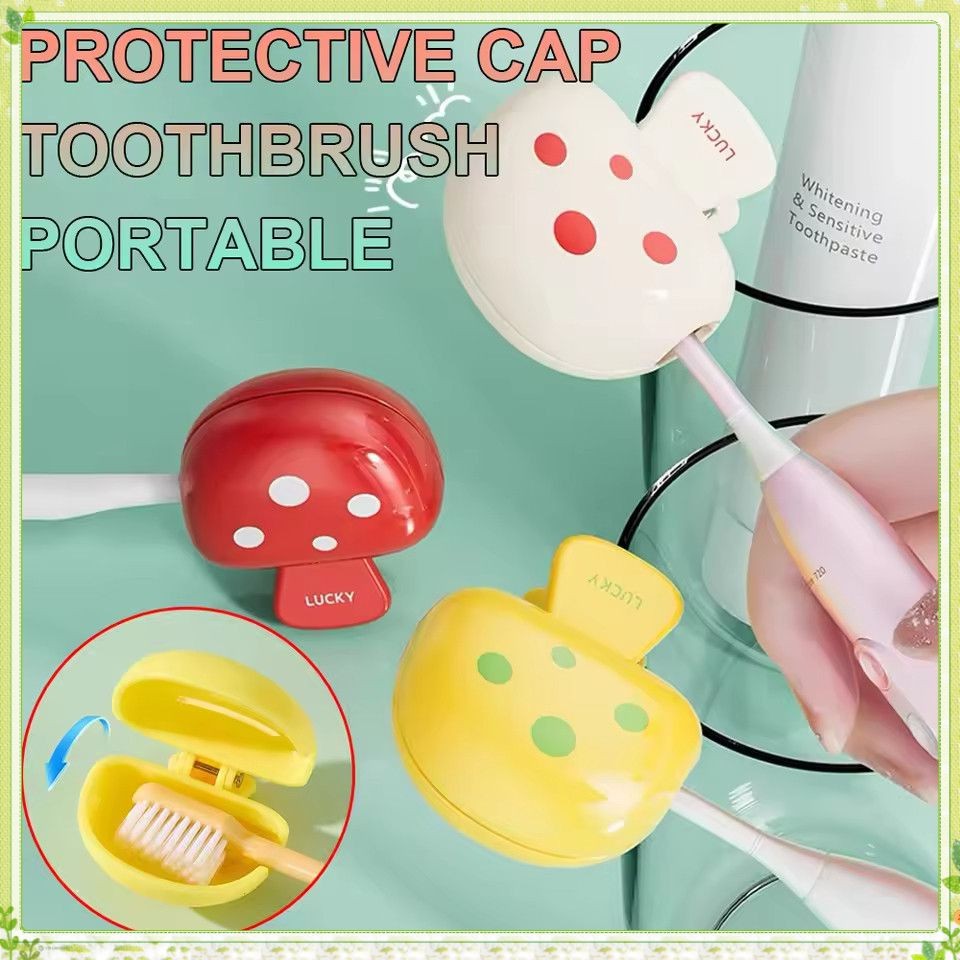 ✨✨youngtime Creativity Mushroom Travel Toothbrush Storage Clip Portable Dustproof Toothbrush Cover P