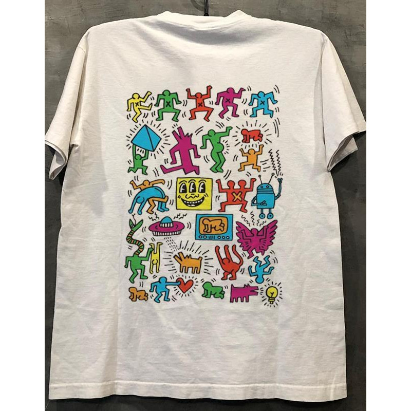 100% Cotton Keith Haring T-Shirt American Keith Haring Art Unique Street Short Sleeve