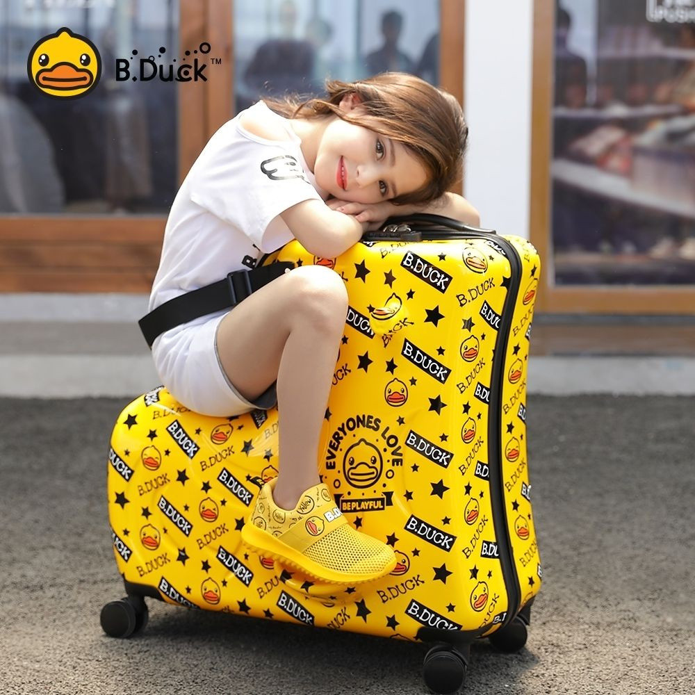 [Ready Stock Wholesale] Influencer Little Yellow Duck Can Sit Riding Suitcase Baby 20 Inch 24 Cyclin