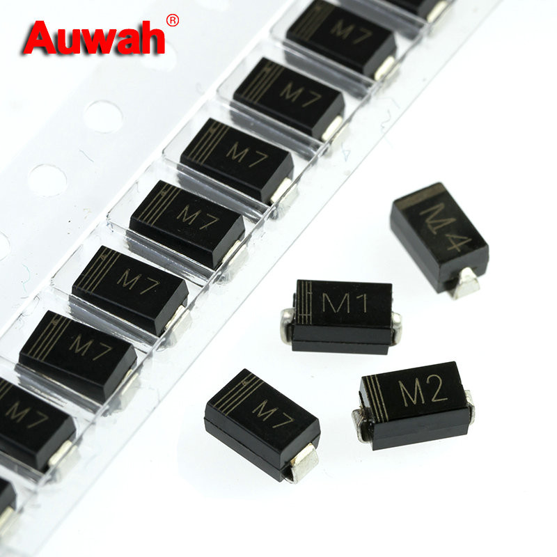 50pcs/lot SMD Rectifier diode M1 M2 M4 M7 1N4001 1N4002 1N4004 1N4007 1A 50V 100V 400V 1000V DO-214A