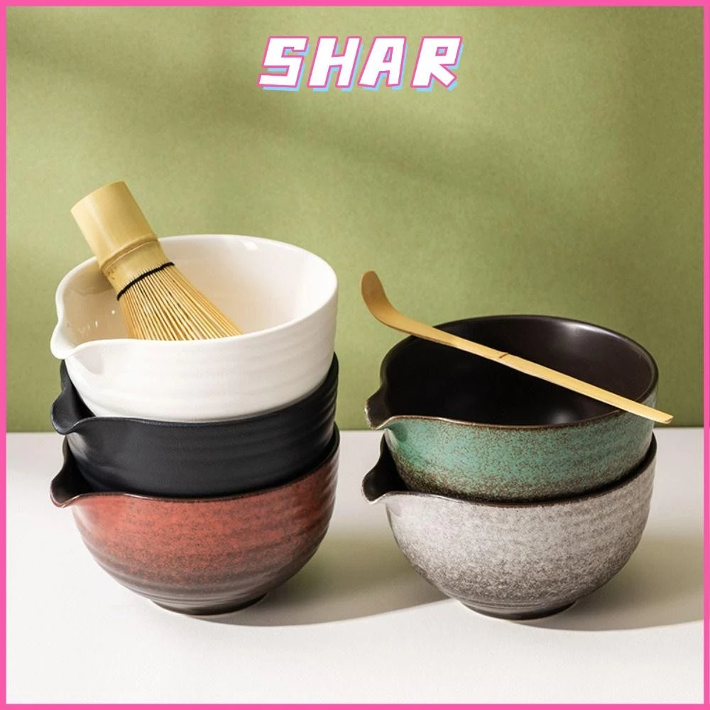 SHAR Matcha Whisk Holder, Textured ชามมัทฉะแบบใช้ซ้ําได้, พร้อมเทพวยเซรามิคสีไล่ระดับสีชุดชาญี่ปุ่นคนรักชา