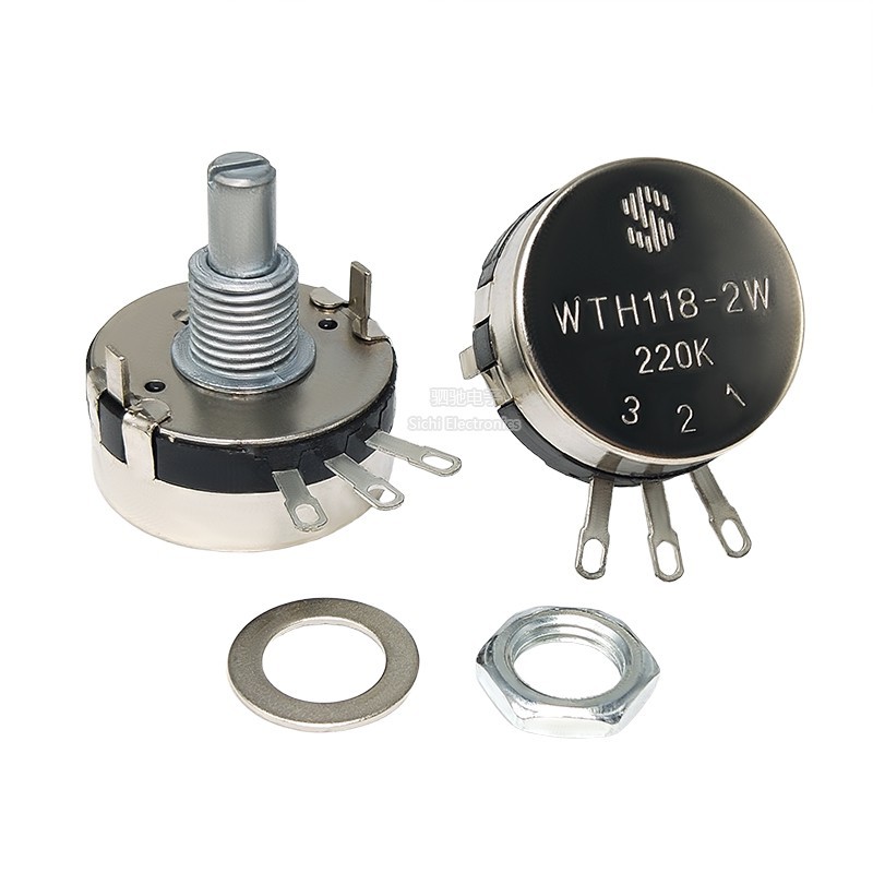 WTH118-1A 2W แหวนเดี่ยวฟิล์มคาร์บอน Potentiometer 1K 2K2 4K7 10K 22K100K 470K ปรับ