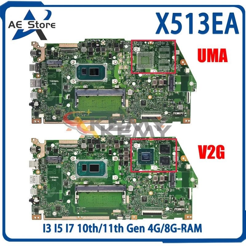 AE X513EA เมนบอร์ดสําหรับ ASUS X513EQ X513EP R513E K513E A513E แล็ปท็อป CPU I3 I5 I7 10th/11th Gen 4