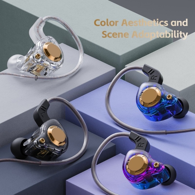QUIM Enhances Bass Response Wire Headphones TangleFree Cable In Ear Earbuds ความเข้ากันได้สากลอุปกรณ