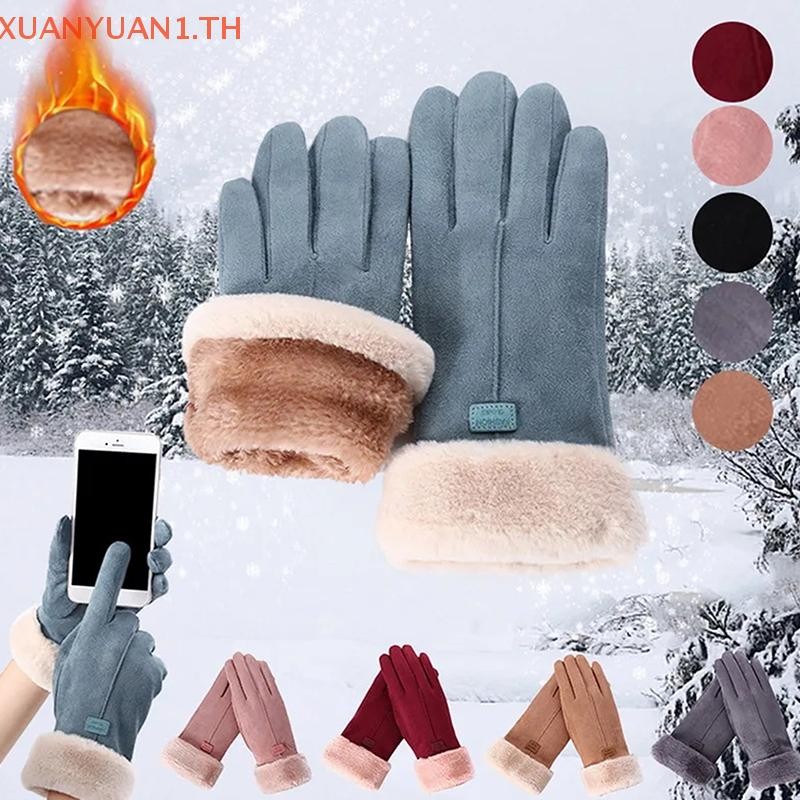 XUAN 2026 ใหม่แฟชั่นผู้หญิงถุงมือฤดูใบไม้ร่วงฤดูหนาวน่ารัก Furry Warm Mitts Full Finger Mittens ผู้หญิงกีฬากลางแจ้งหญิงถุงมือ TH