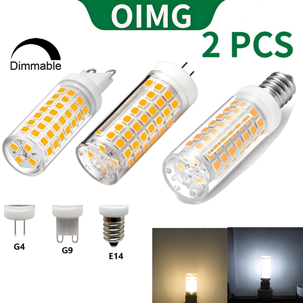 OIMG 2 ชิ้นหรี่แสงได้เซรามิคหลอดไฟ LED G9 E14 G4 9 วัตต์ 220 โวลต์ 2835 คุณภาพสูงหลอดไฟเปลี่ยนฮาโลเจ