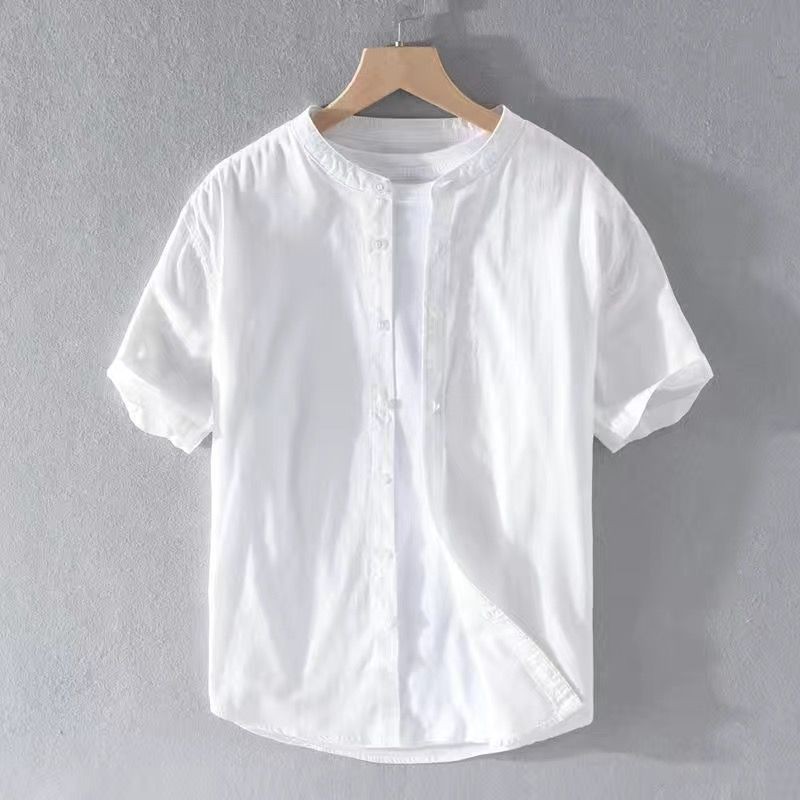 เสื้อยืดแขนสั้นผู้ชาย ทำจากผ้าลินินและฝ้าย ให้คุณสวมใส่สบายในหน้าร้อน