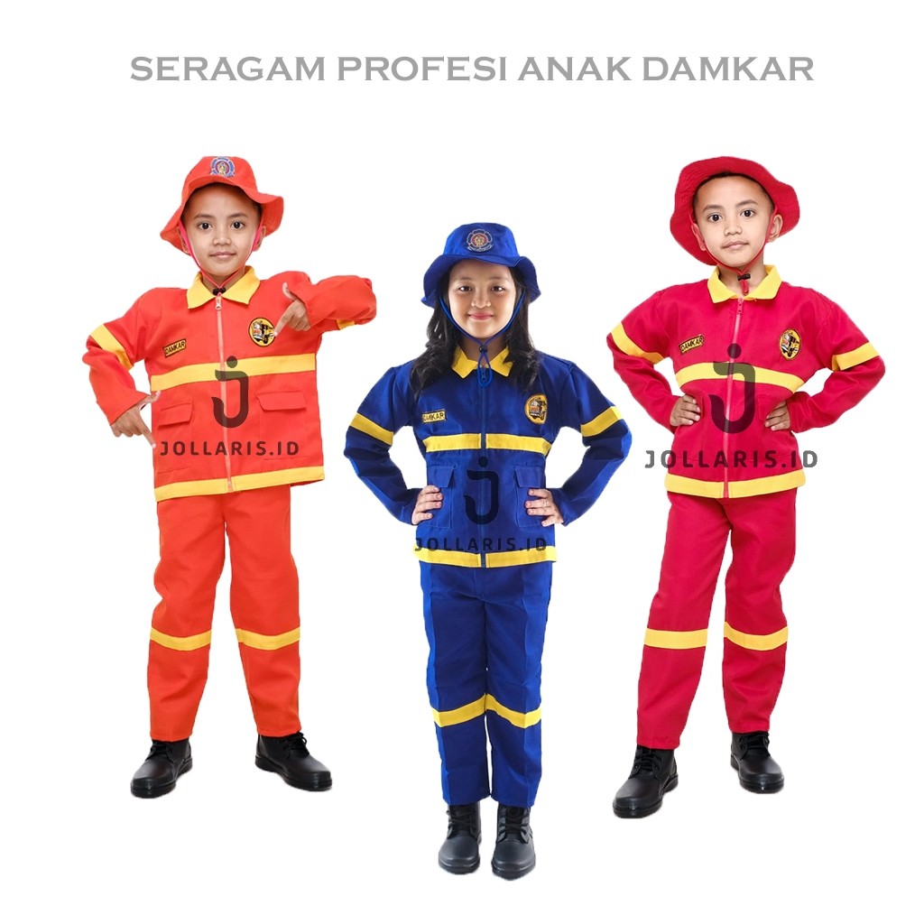 DELI STORE PROFESSIONAL CHILDREN DAMKAR FIGHTING COSTUMES CARNIVAL AUGUSTEAN DAMKAR FIGHTING TK PAUD