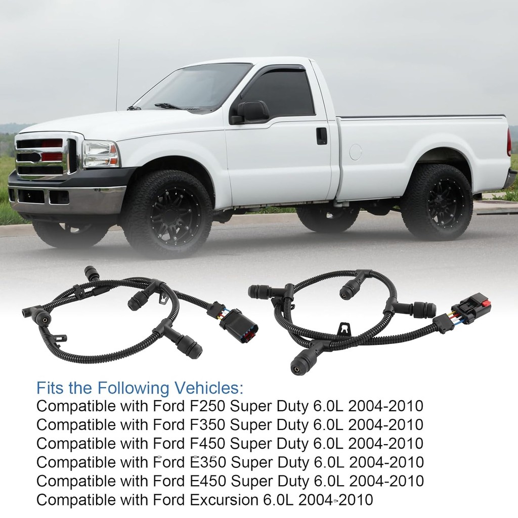 Glow Plug Connector สายรัดสายไฟพร้อมปลั๊กเรืองแสง 8 ชิ้นเข้ากันได้กับ F250 F350 F450 E350 E450 Super