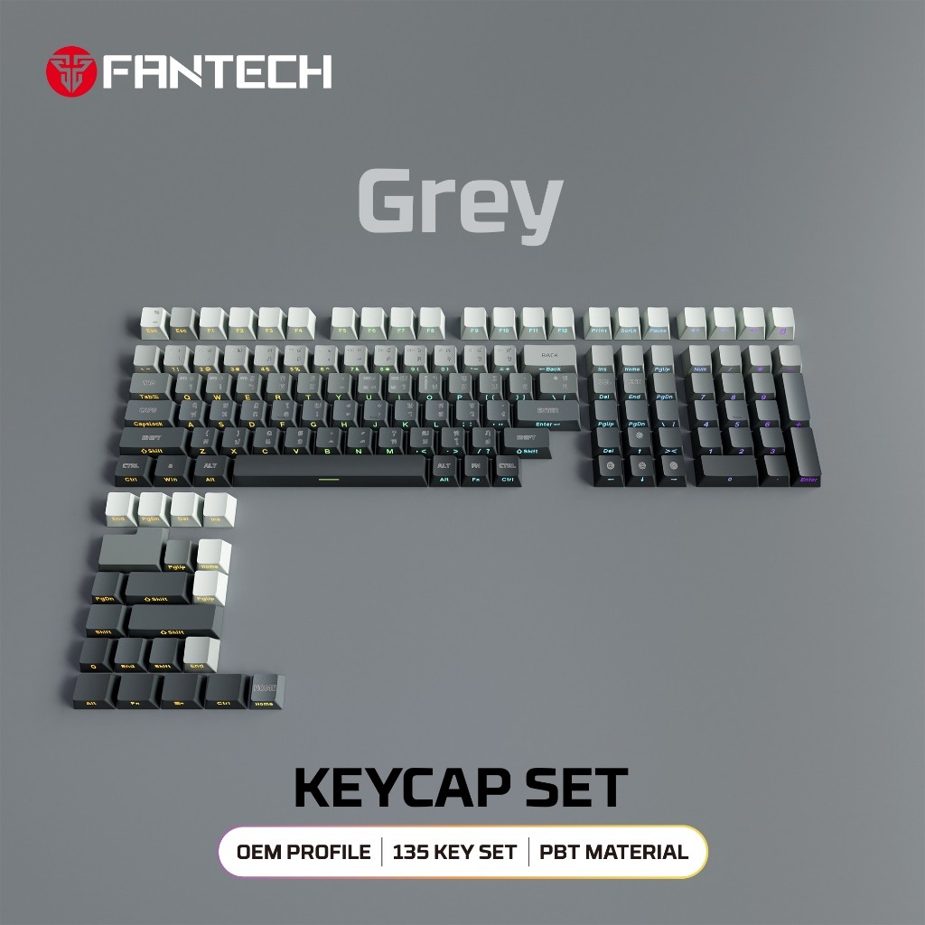 Fantech ACK04 Keycaps คีย์แคปไทย / อังกฤษ ใส่ได้กับ Mechanical Keyboard