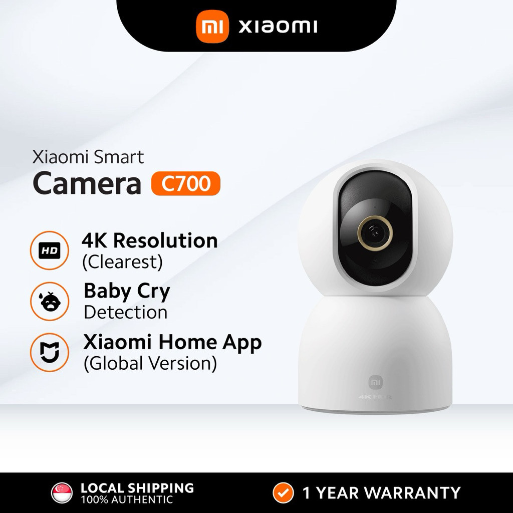 [รุ่น GLOBAL] Xiaomi C700 กล้องวงจรปิด Home Security Baby Cry AI Human Detection 4K Clearest Resolut