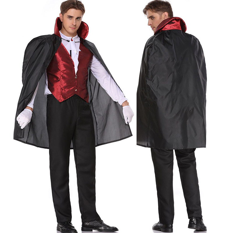ชุดคอสเพลย์แวมไพร์ Duke Top Uniform + Cloak สำหรับฮาโลวีน ไซส์สำหรับผู้ใหญ่