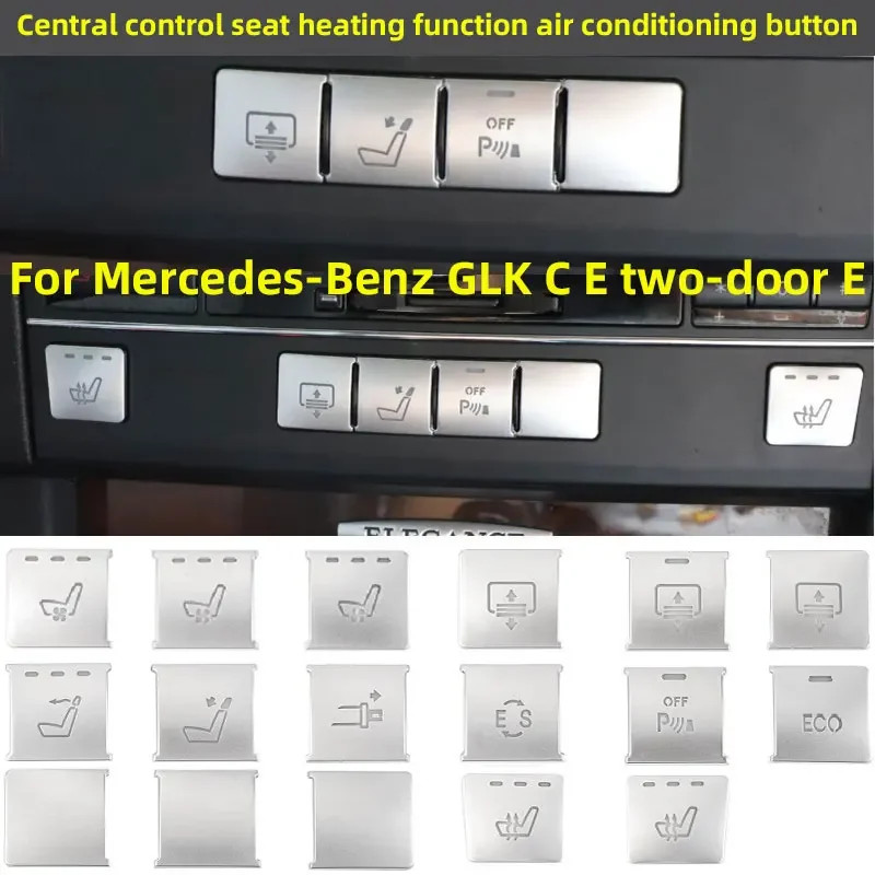 รถคอนโซลเครื่องปรับอากาศฟังก์ชั่นปุ่มสติกเกอร์ Trim สําหรับ Mercedes Benz CE GLK220 X204 W207 C207 C180 GLK300 E260 W204 W205 W212
