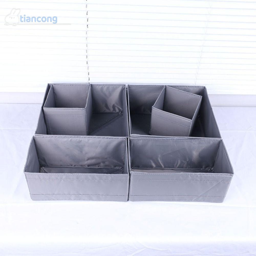 TIANCONG กล่องจัดระเบียบตู้เสื้อผ้า, สีเทา/สีขาว/สีม่วงผ้า Art Closet Organizer, 2024 ชุดชั้นในแบบพับได้ Organizer เสื้อผ้า