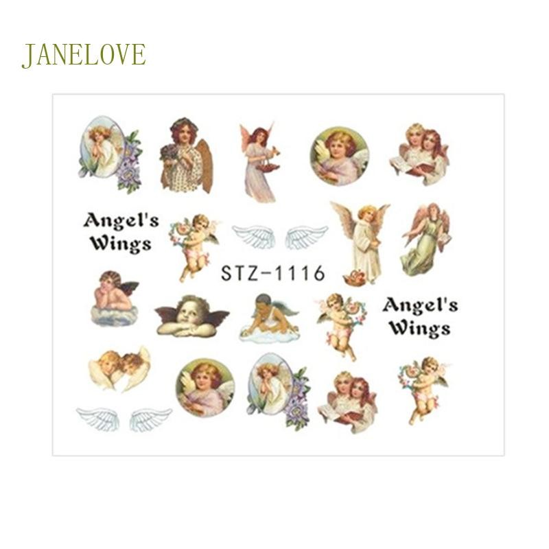 JLOVE Angel Nail Water Transfer Sticker Angel Cupid Nail Decal Valentines Nail Sticker