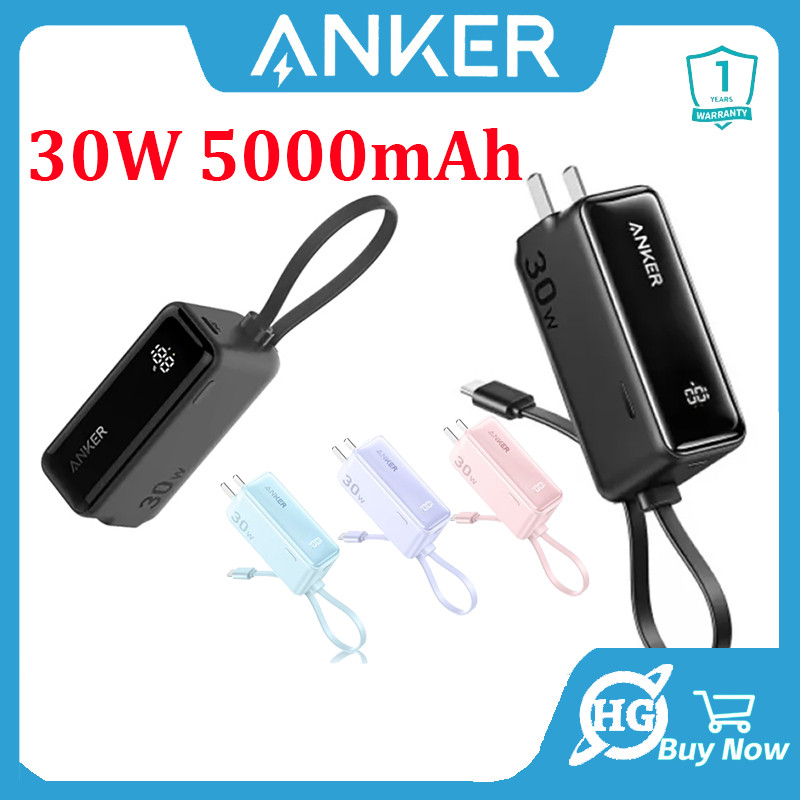 Anker 3-in-1 Power Bank Portable Fast Charger 30W 5000mAh Powerbank