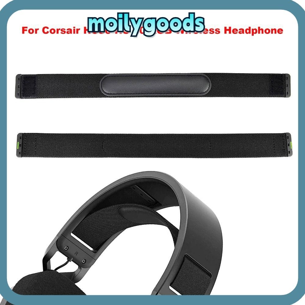 MOILYHD ที่คาดผม, สายรัดข้อมือหนังโปรตีนทดแทน, แผ่นรองคาดศีรษะสานยืดหยุ่นสําหรับ CORSAIR HS80 HS 80 