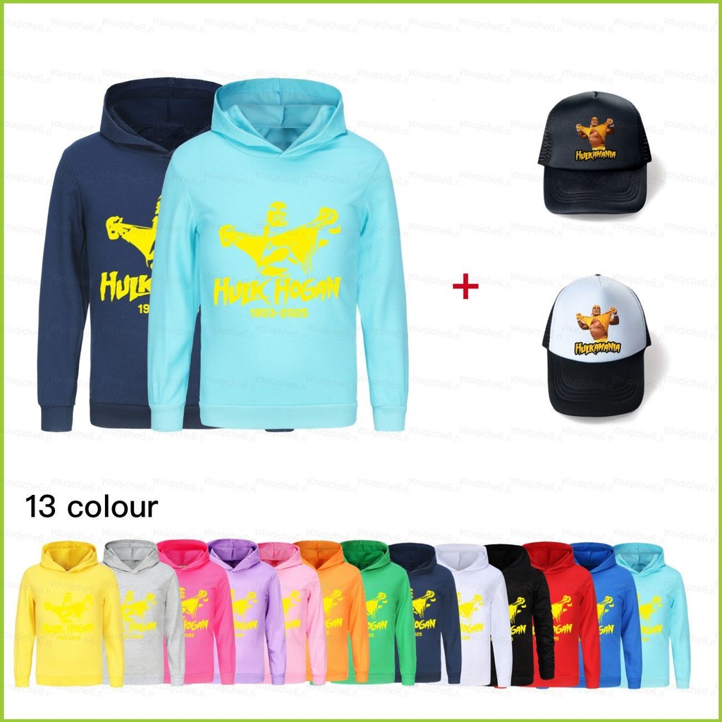 Hulk Hogan ชุดเสื้อกันหนาวพร้อมฮู้ดและหมวกกันแดด