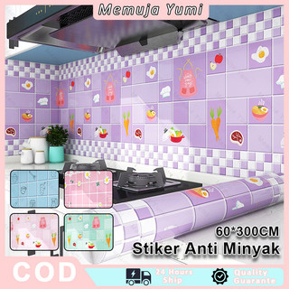 WallStiker Dapur Anti Air / Minyak / Panas 60CM X 3M/ Stiker Tahan Api, Tahan Air, Tahan Lembap, Dan Tahan Minyak