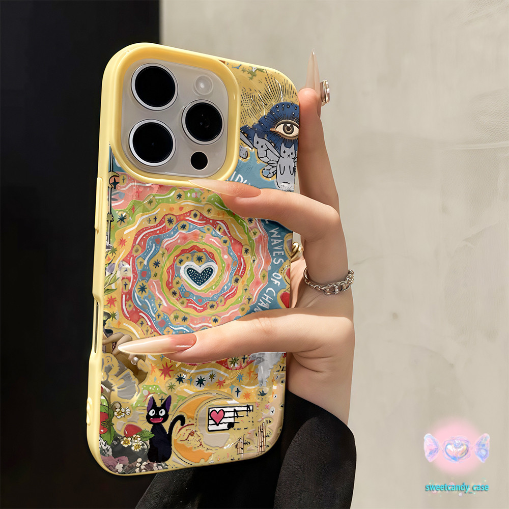 💖จัดส่งในพื้นที่💖 เคสเหมือนอุกกาบาต พระเจ้าดวงอาทิตย์ หมุน  สําหรับIPhone16 15 14 13 12 11 7 8 plus Pro Promax X XR XS