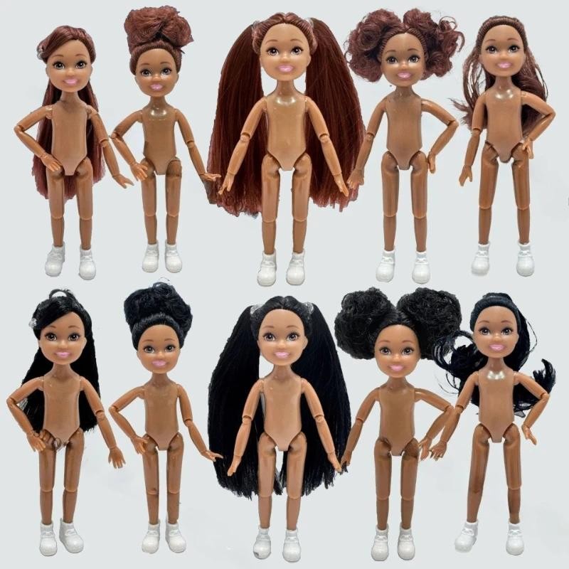 ตุ๊กตาตัวน้อยขนาด 5 นิ้ว Tan Skin 14.5 ซม. สาวความสูงแต่งตัวของเล่นสําหรับเด็กผู้หญิง