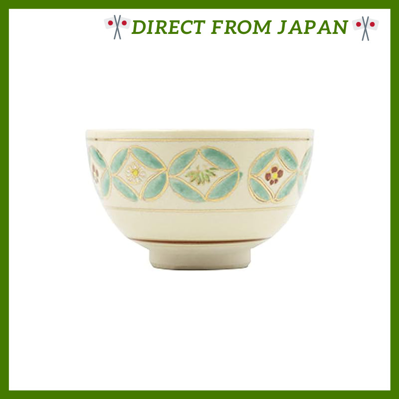 Nin kyo Shippō travel tea bowl (Ryoshan made) in a decorative box [10.5×6.5cm, 170g]