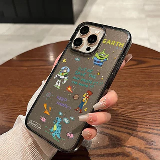 เคส iPhone 16 Pro Max iPhone 11 เคสใสแบบแวววาว TPU นุ่มสีสันสดใส การ์ตูนสุดหล่อสีสันสดใส Compatible