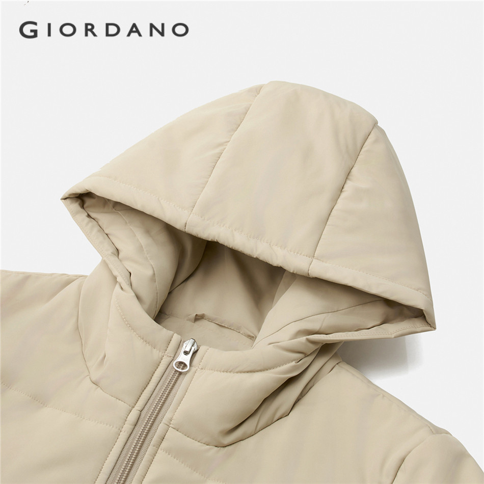 GIORDANO جاكيت نسائي مبطن بقبعة وسحاب — صورة 4