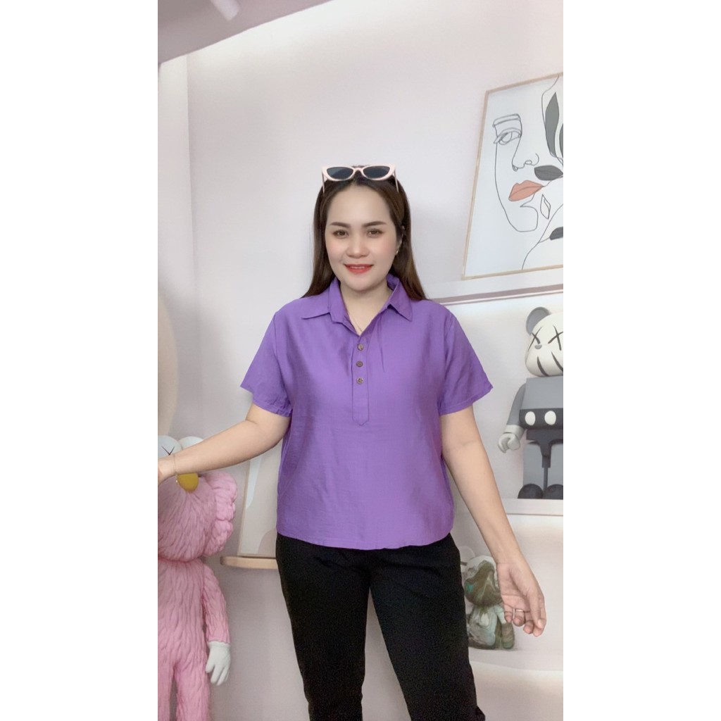 เสื้อคอปก เสื้อคอปกดำ เสื้อผ้าสีดำ ผ้าสปัน เนื้อผ้าเบาใส่สบาย รอบอก40-44นิ้ว รุ่น603