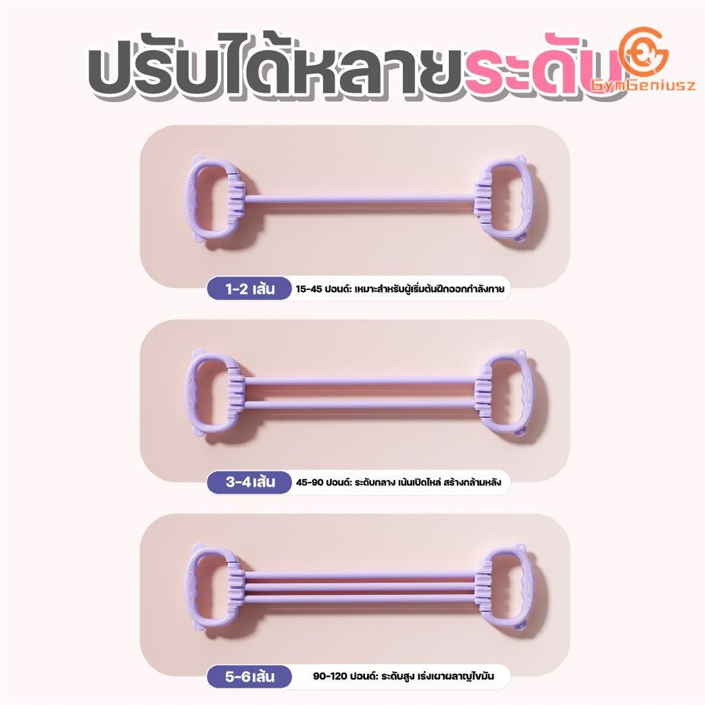 ยางยืด แรงต้าน ออกกำลังกาย อุปกรณ์ บริหารร่างกาย ได้ ทั้ง ตัว ปรับ ระดับ ได้ 6 ระดับ พก พา สะดวก มี ให้ เลือก 3 สี - รูปที่ 6