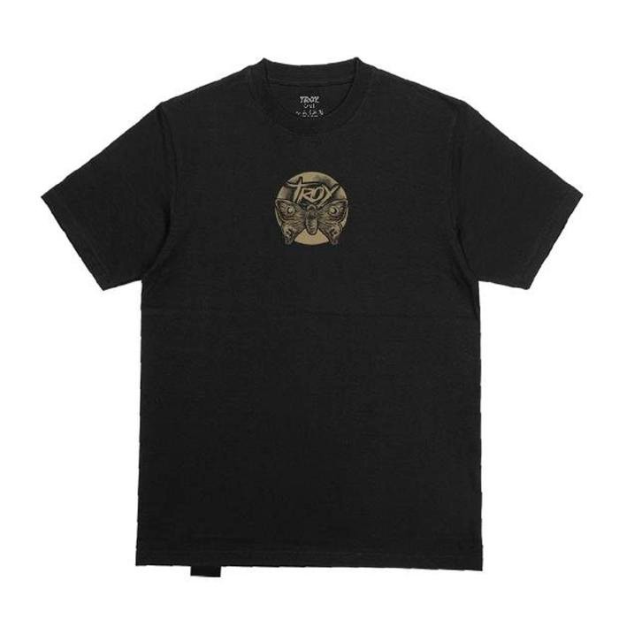 (TOP) Troy Company Regular Moth Butterfly T-shirt - เสื้อยืดสีดําผู้ชาย MT 1882 - S