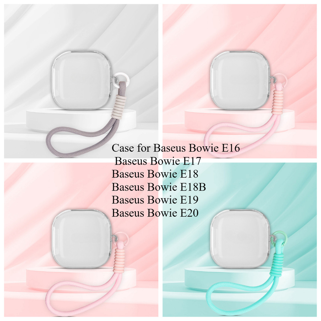 กรณีที่ชัดเจนสําหรับ Baseus Bowie E16 E17 E18 E18B E19 E20 หูฟังป้องกันกรณีฝาครอบ CLEAR TPU กันกระแท