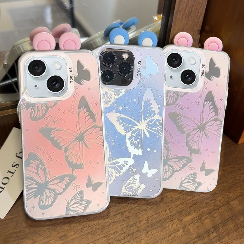 SAMSUNG 3Dหูแฟนตาซีผีเสื้อเคสโทรศัพท์สําหรับSamsung Galaxy S25 Edge Ultra Plus A16 A36 A26 A26 M15 J