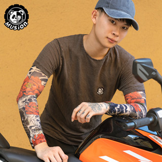 Musion แขนยาวสำหรับผู้ชาย ลายแทททู ออกแบบเพื่อสวมใส่ขณะขับจั…