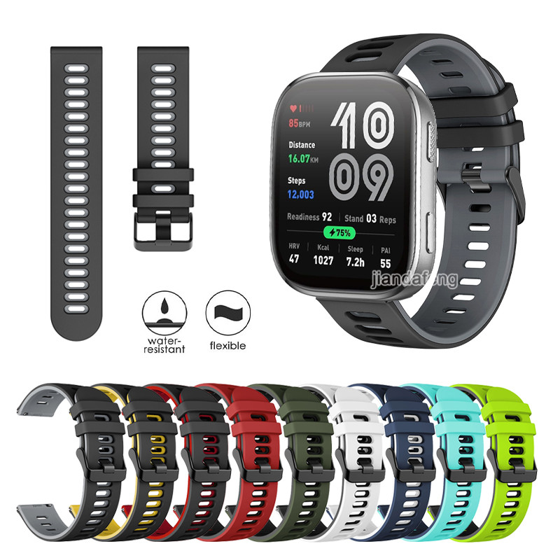 สายนาฬิกาซิลิโคนทดแทนกีฬาสําหรับ Huami Amazfit Bip 6 5 Bip 3 Pro GTS 4 Mini ราคา ถูกที่สุด ดีลบีเคเค รูปภาพหลัก