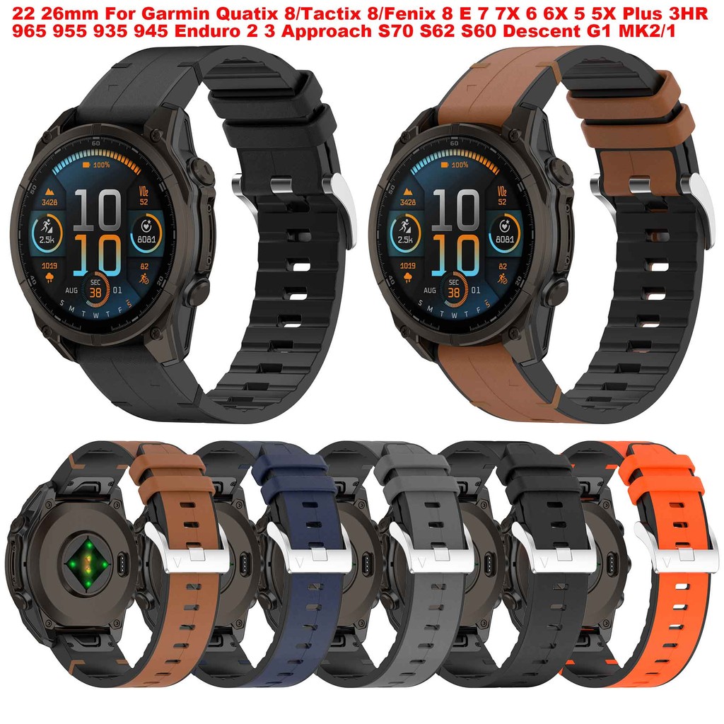 20 22 26 มม.สําหรับ Garmin Fenix 8 E 7 7X 7S 6 6X Pro 5 5S 5X Plus 3HR 965 935 945 S70 S60 S62 Insti