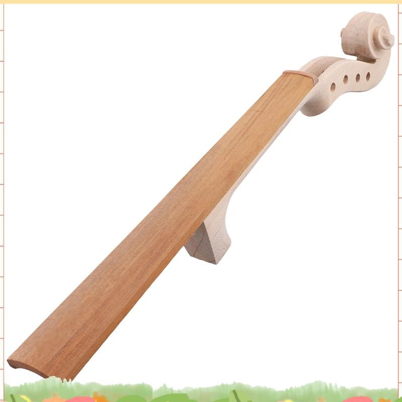 Unfinished เปลวไฟไวโอลินคอ Headstock Scroll 4/4 Unvarnished DIY ไวโอลินหัว Peg กล่อง