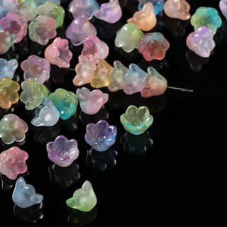 สามมิติลูกปัดดอกไม้ ลูกปัดแก้วมุก2สี ลูกปัดดอกลิลลี่แห่งหุบเ…