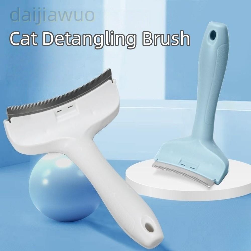 DAIJI Cat Detangling Brush, Anti Stainless Steel Tooth Dog Brushing Comb, Ergonomic Handle Arched Head Pet Grooming Tool for Pet Hair Care