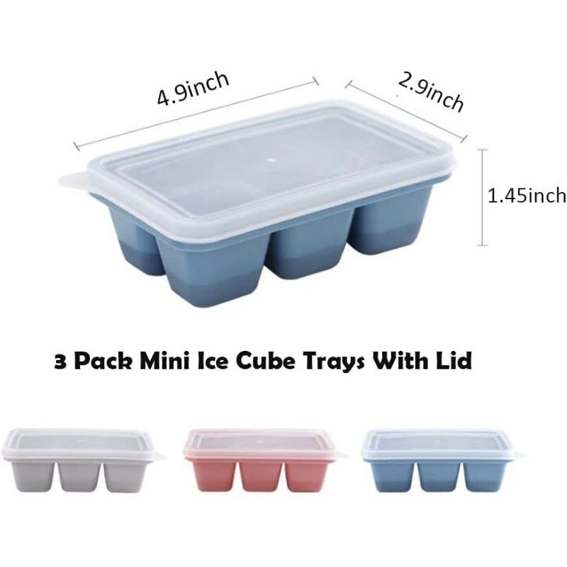 1/3/5 ชิ้นถาดน้ําแข็งซิลิโคนแบบใช้ซ้ําได้ - แม่พิมพ์ทําน้ําแข็งวางซ้อนกันได้ในครัวเรือนสําหรับค็อกเทลที่ปัด - รูปที่ 7