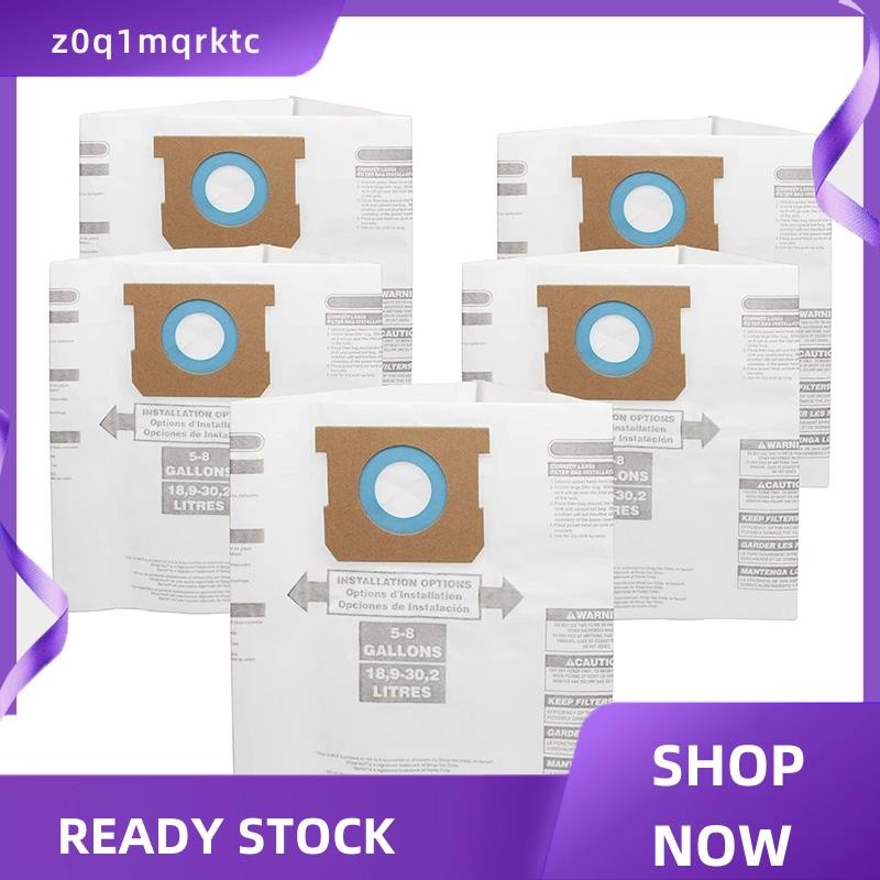 z0q1mqrktc 5PC เปลี่ยนถุงสูญญากาศเปียก/แห้งถุงเก็บฝุ่นสําหรับเครื่องดูดฝุ่น 5-8 แกลลอน 9066100 90661