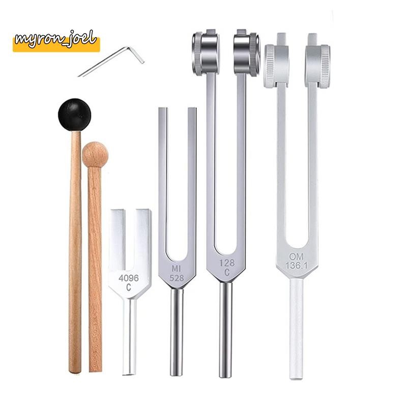 ชุดส้อมปรับแต่ง 4 ชิ้น (128Hz, 136.1Hz, MI 528Hz, 4096Hz),สําหรับ Healing Chakra,Sound Therapy,Relie