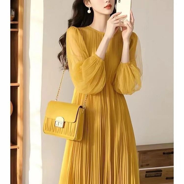 กระโปรงชีฟองยาวสีฟ้าหรูหราสไตล์แฟรี้ยน XYJ ปี 2025 - รูปที่ 5