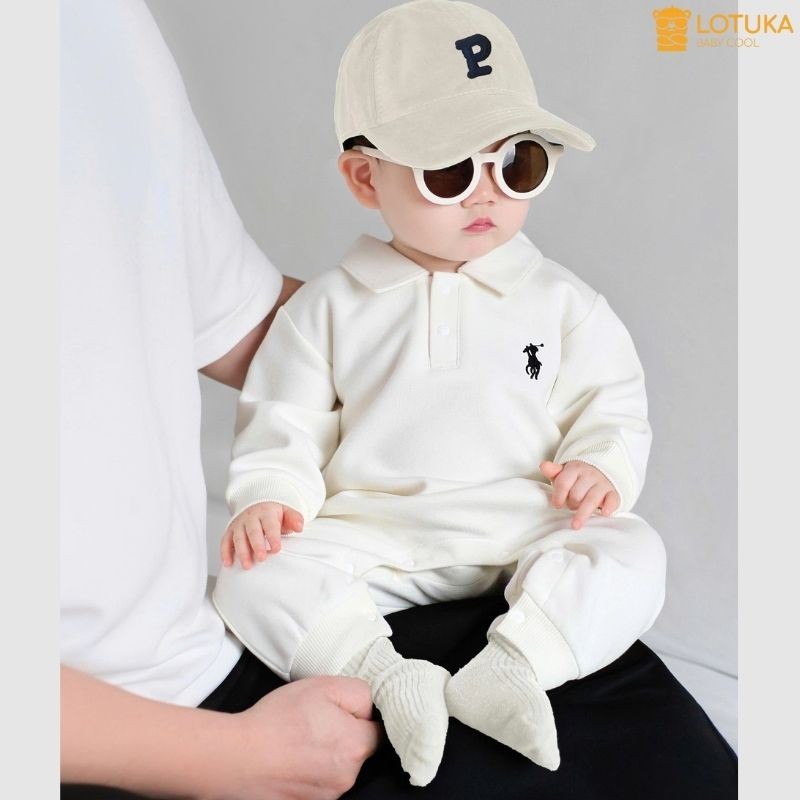 จดหมาย ชุดบอดี้สูทโปโลผ้าฝ้ายปักลายม้าสําหรับเด็กชุดบอดี้สูทแขนยาวสําหรับเด็กชายและเด็กหญิงเสื้อผ้าเด็กขนาด3-12กิโลกรัม - รูปที่ 2