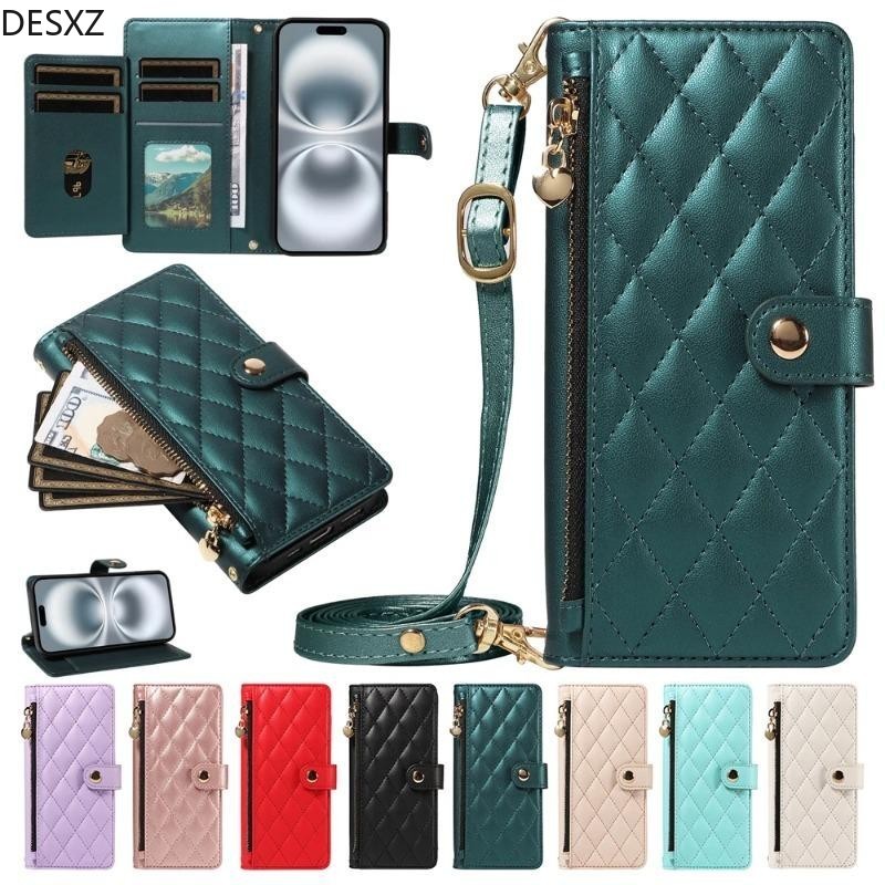 Crossbody Zipper Cards Solt กระเป๋าสตางค์หนังสําหรับ Vivo Y04 Y29s Y29 Y19s Y28 Y17s Y38 Y39 Y36 Y27 Y27s Y35 Y22 Y22s T4X T3X 5G กระเป๋าหนังสือพลิก