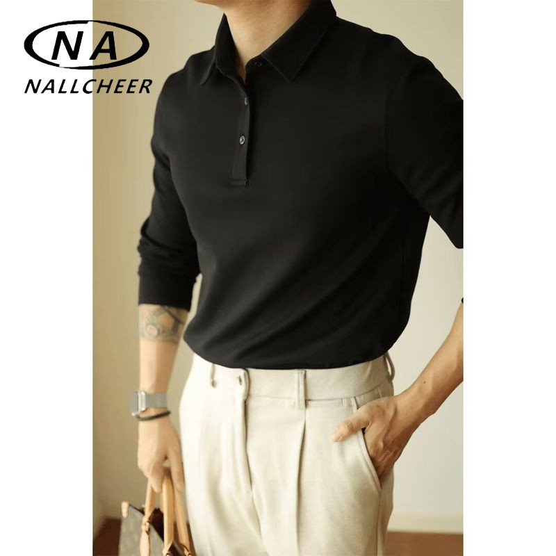 เสื้อยืดแขนยาวผู้ชาย สไตล์เรียบง่าย สำหรับฤดูใบไม้ร่วง สวมใส่ง่ายและอเนกประสงค์