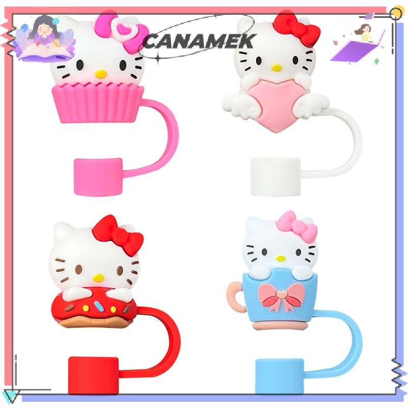 [technicolor] 10 มม.Reusable Hello Kitty Straw Cover Cap Dust-Proof Straw Tips ฝาปิดสําหรับ Stanley Cup Leak-Proof Dust Proof Straws Cover สต็อกใหม่