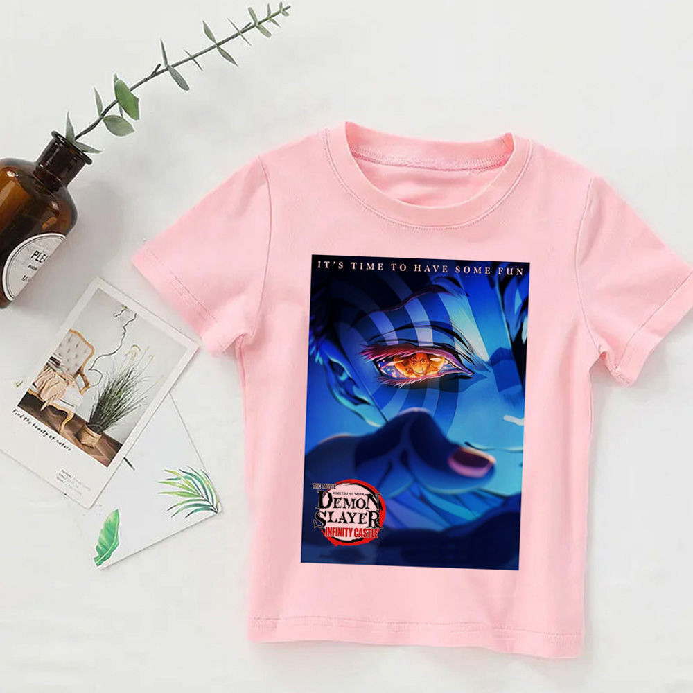 Demon Slayer t shirt kids anime 80s Breathable Digital Pop Culture Trendy top tees aesthetic Classic